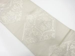 アンティーク　菱に亀甲・花丸模様織り出し袋帯（材料）